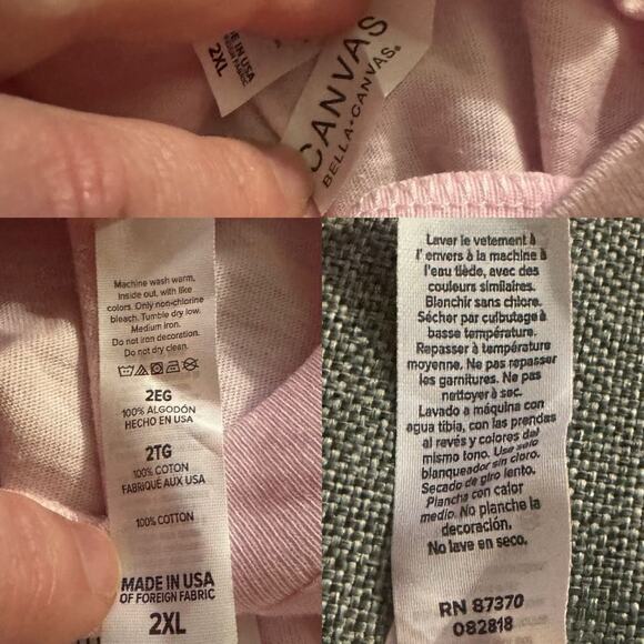 Bella Canvas Sleater Kinney Triangles Pink T-shirt, Size 2X, Brand new - Picture 2 of 2